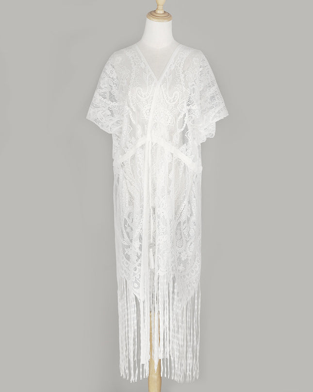 Self-tie Lace Cashew Sunscreen Shawl For Women