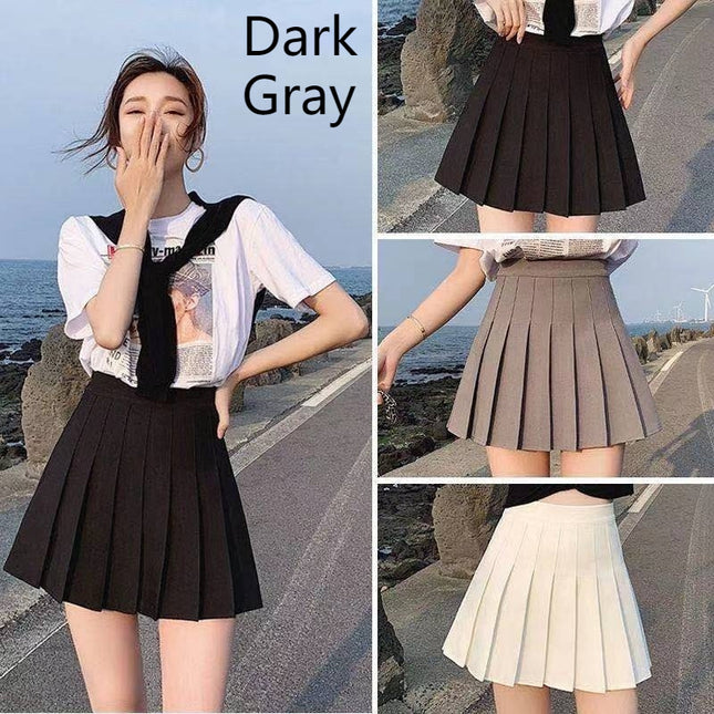 Pleated Skirt Solid Color High Waist Skirt For Women Summer