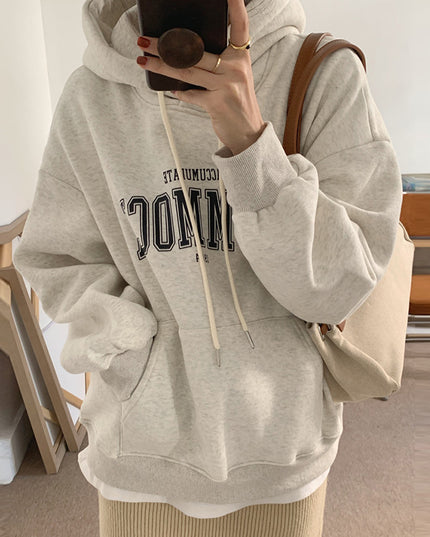 Loose Letter Print Korean Style Fashion Student Jacket Long-sleeved Top
