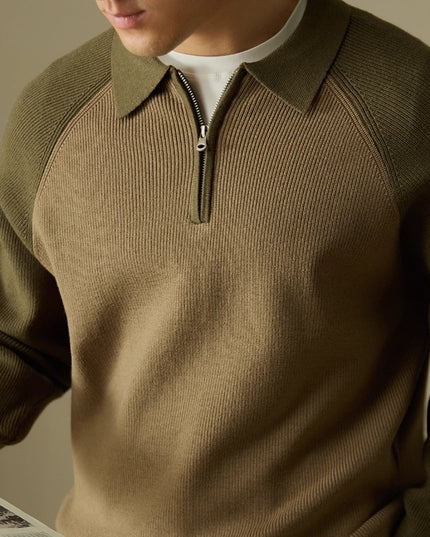 American Casual Half-height Zip Polo Sweater