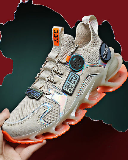 Hollow Blade Shock Absorption Sports Shoes Summer Breathable Flying Woven Casual Shoes
