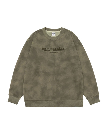 Retro Heavy Waste Soil Style Round Neck Sweater For Men
