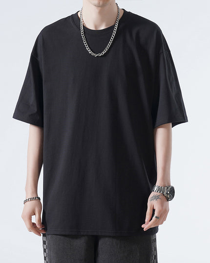 Autumn Men's Short-sleeved T-shirt Cotton Round Neck