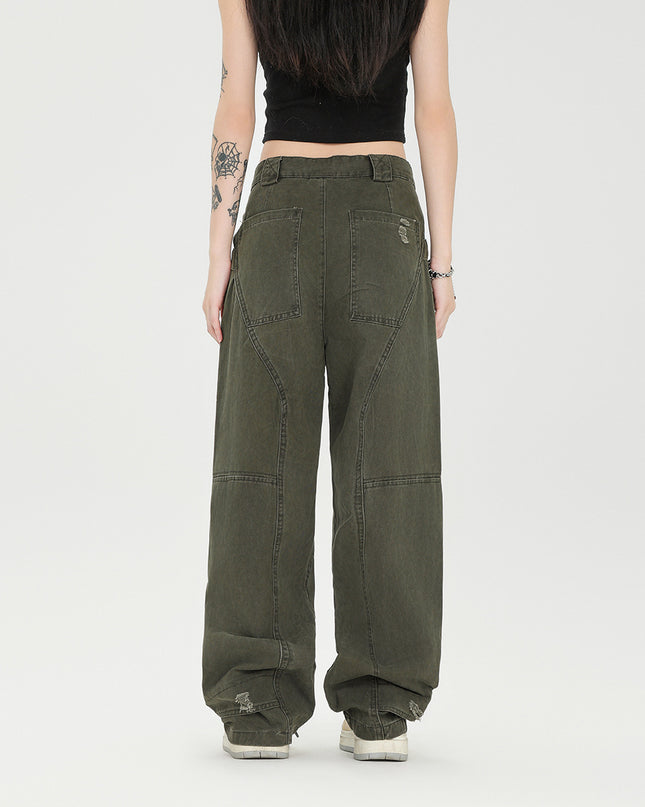 Women's Fashion Worn Workwear Casual Pants