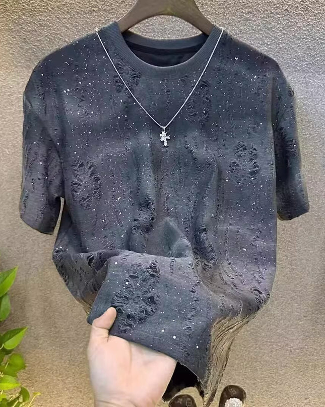 American-style Heavy Short-sleeved T-shirt Men's Summer High Sense