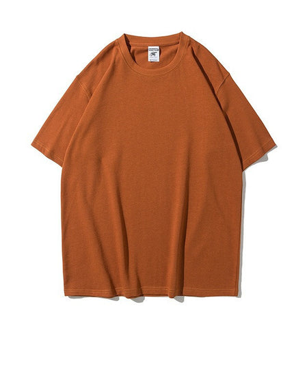Work Clothes Embroidery Loose Round Neck Cotton Men's Short-sleeved T-shirt