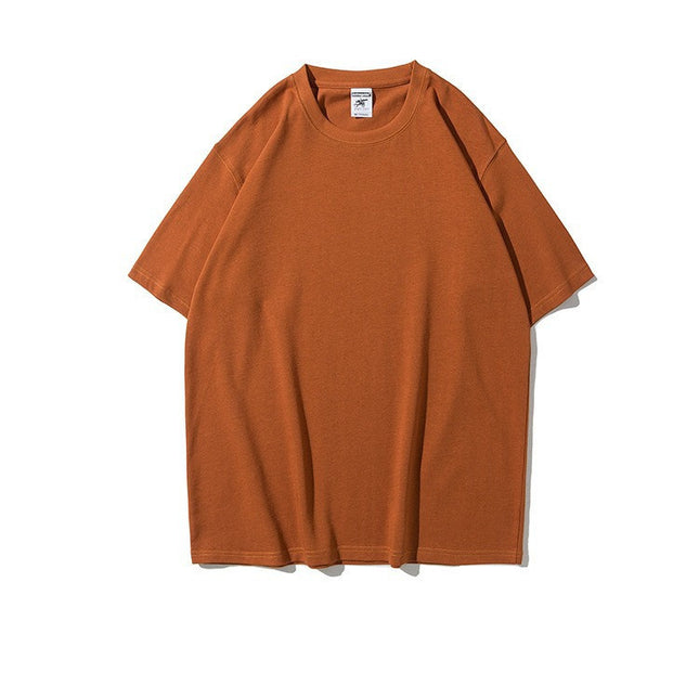 Work Clothes Embroidery Loose Round Neck Cotton Men's Short-sleeved T-shirt