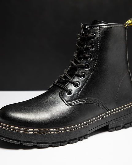 New Style Military Boots British Style Black Men's Leather Boots