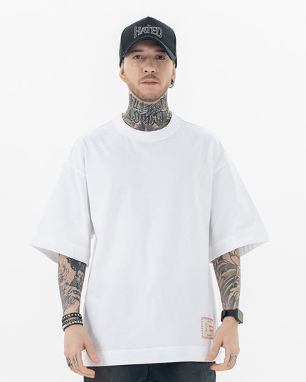 High Street Heavy Solid Color Basic T-shirt Loose