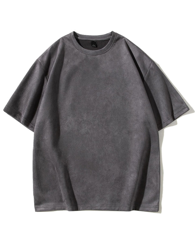 American Retro Short Sleeve T-shirt Men's Suede Loose