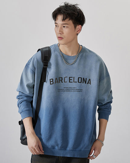 Autumn And Winter New Pure Cotton American Round Neck Sweater Men