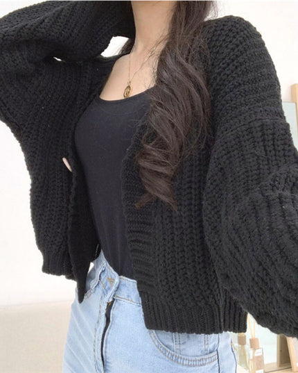 College Style Girls' Tops Loose Outer Wear Short Knitted Cardigan Sweater