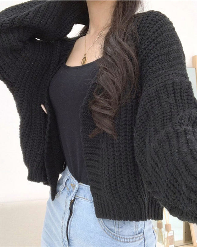 College Style Girls' Tops Loose Outer Wear Short Knitted Cardigan Sweater