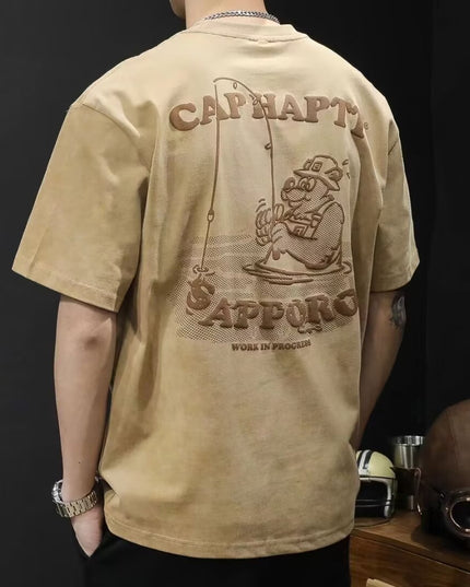 American-style Heavy Short-sleeved T-shirt Men's Summer High Sense