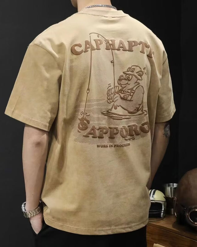 American-style Heavy Short-sleeved T-shirt Men's Summer High Sense