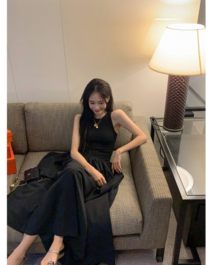 Gentle Slim White Vest Dress Women's Summer Design Sense Niche French Maxi Skirt