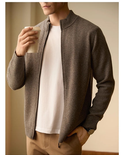 Men's Zipper Stand-up Collar Cardigan Coat
