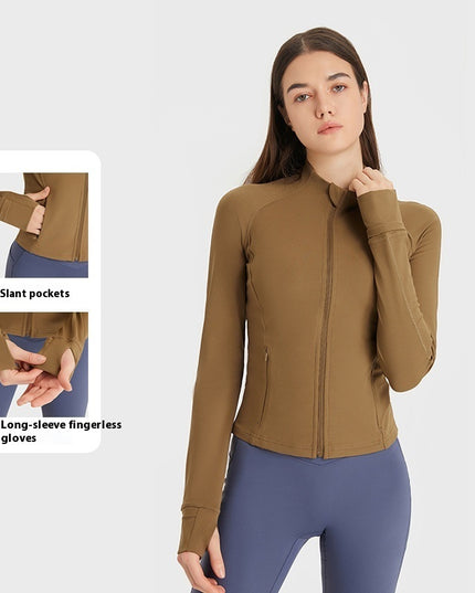 Slim-fit Yoga Wear Long Sleeve Tup Cardigan