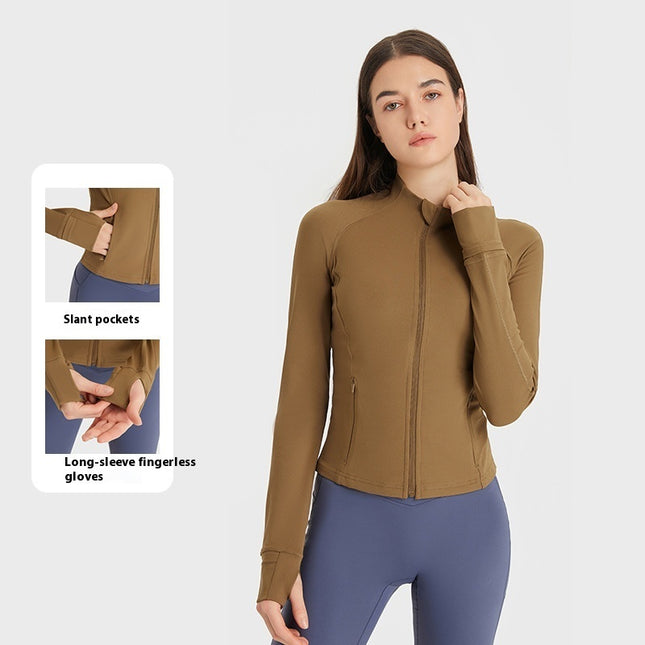 Slim-fit Yoga Wear Long Sleeve Tup Cardigan