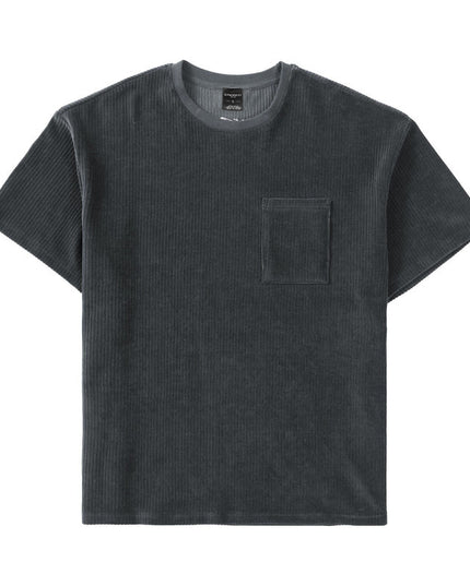 Sports Men's Round Neck Corduroy Casual T-shirt