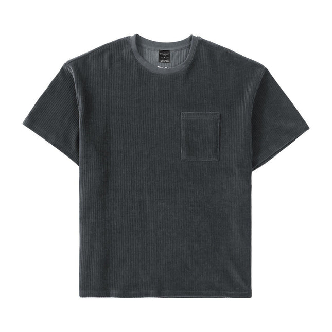 Sports Men's Round Neck Corduroy Casual T-shirt
