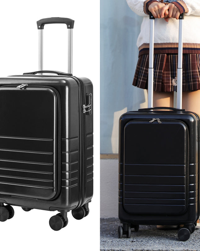Large Capacity Suitcase Front  Lid Pull Rod Case