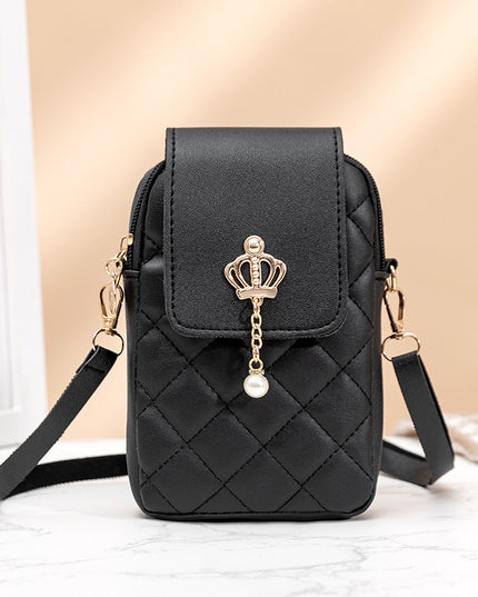 Simple All-match Messenger Bag Pearl Vertical Model In Square Shape