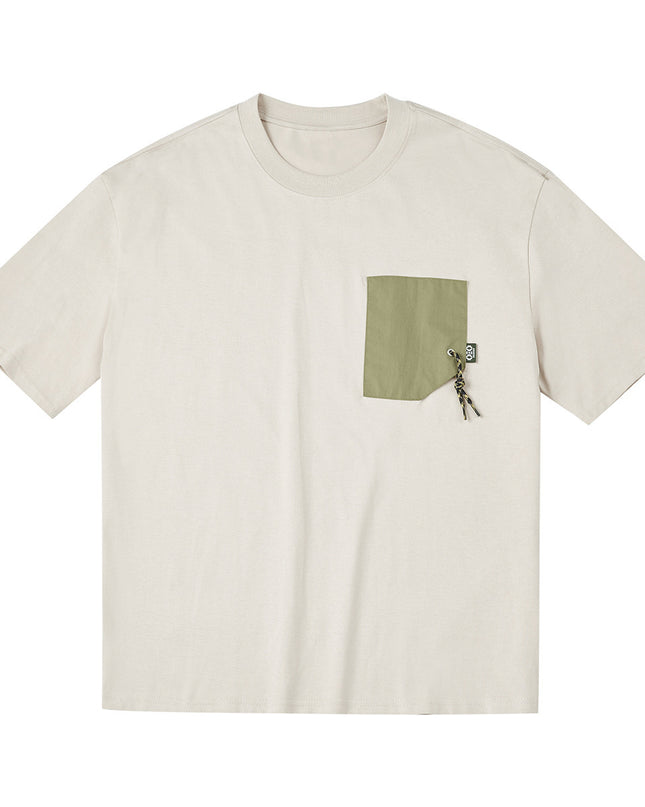 Contrast Color Patch Pocket Short Sleeve Heavy Cotton