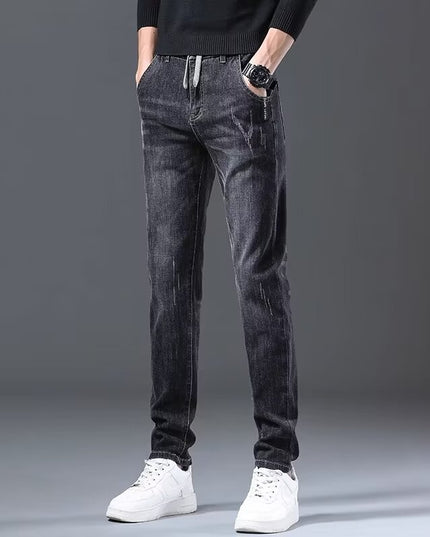 Jeans Men's Straight Loose Elastic All-matching Long Pants