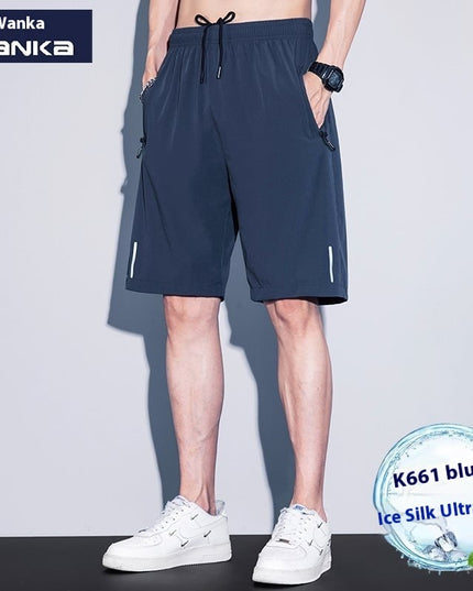 Thin Ice Silk Quick-drying Running Fitness Men's Sports Shorts