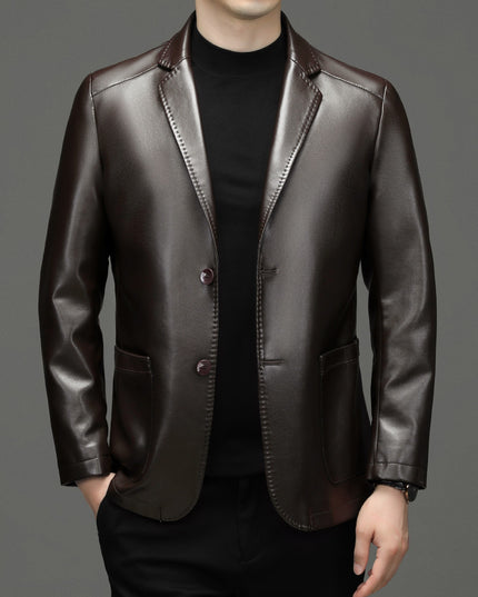 Sheepskin Suit Collar Men's Autumn And Winter Leather Jacket