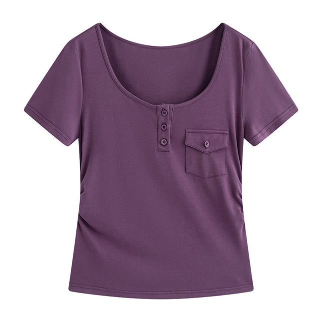 Soft And Slim Short Sleeved Top T-shirt
