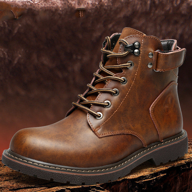Fashion Men's Casual Mid-cut Leather Boots
