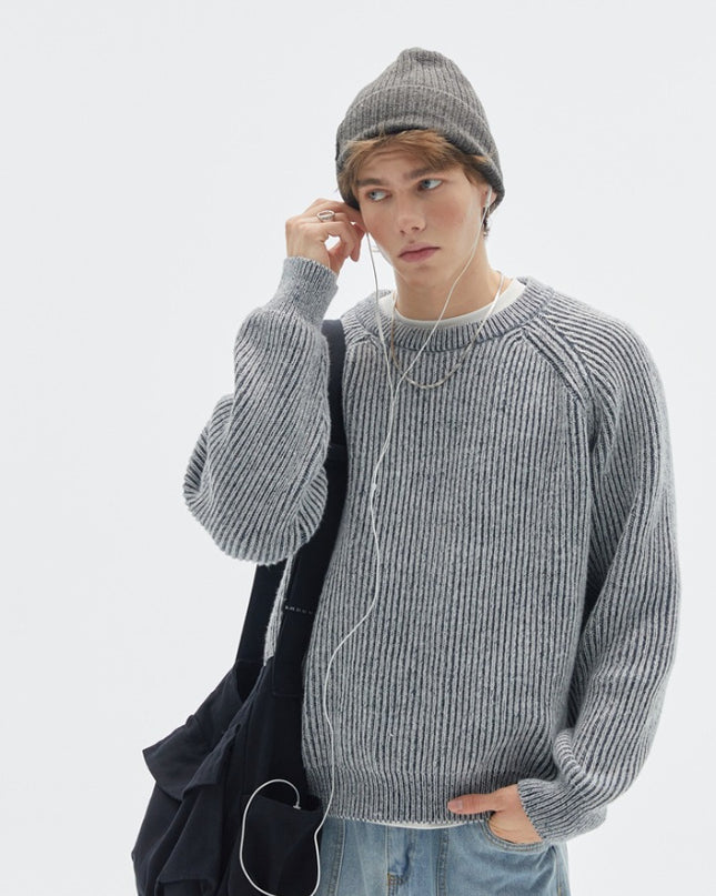 Retro Brocade Sweater Men's Round Neck Sweater