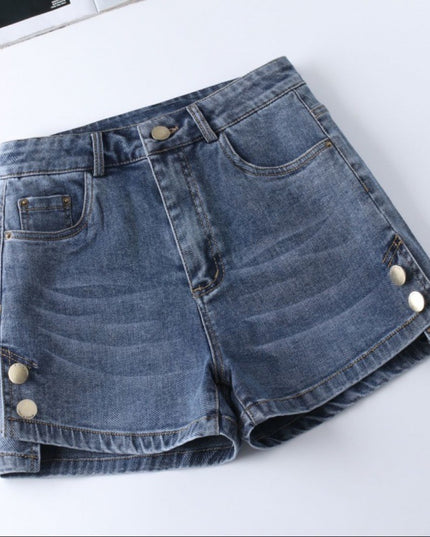 High Waist Denim Shorts Slimming Versatile Loose Word Outerwear Hot Pants Trendy