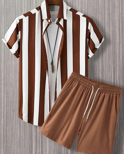 Beach Style Short Sleeve Shirt Men's Suit