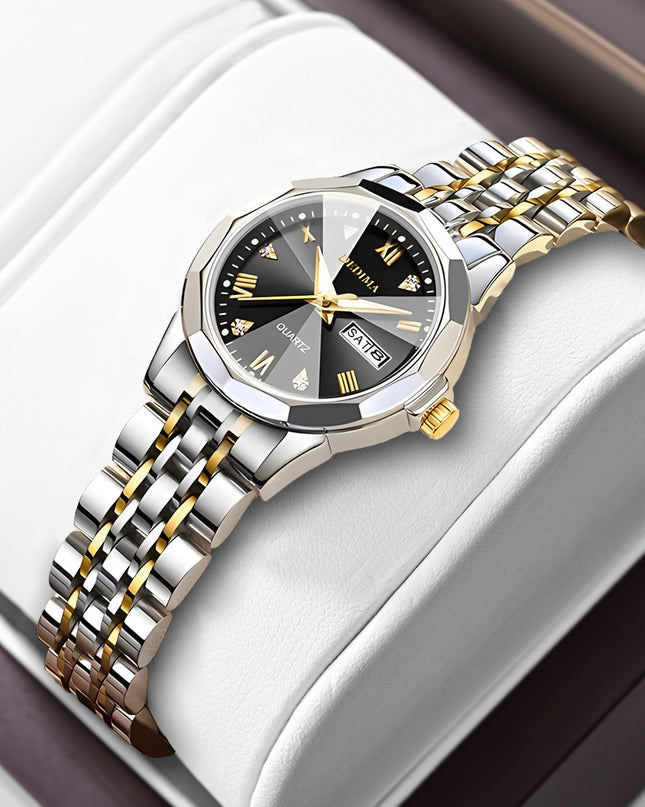 Diamond Double Calendar Waterproof Luminous Watch