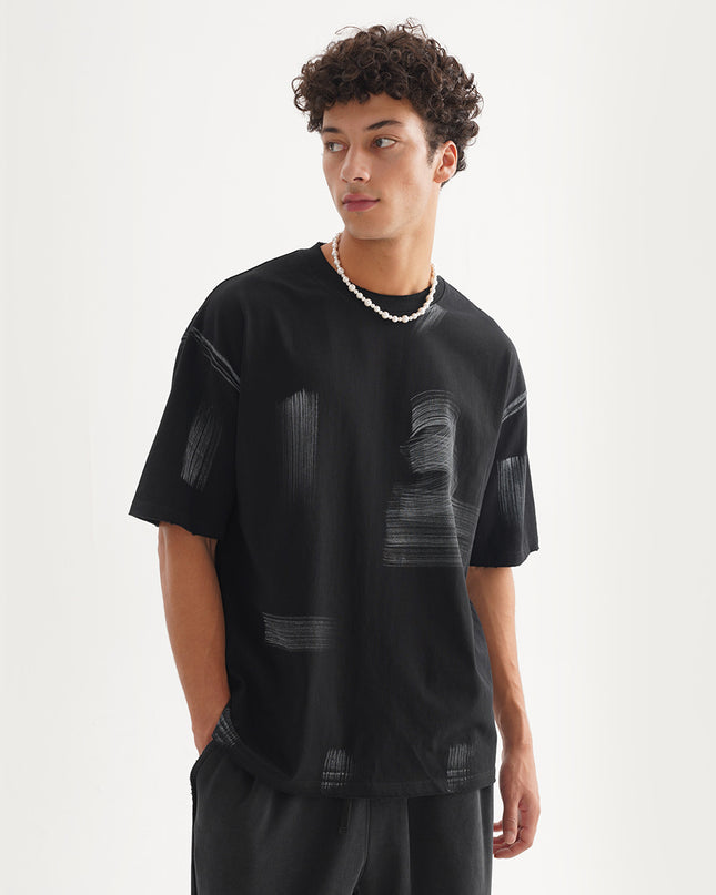 Washed-out Vintage Loose Cotton Fashion Men's T-shirt