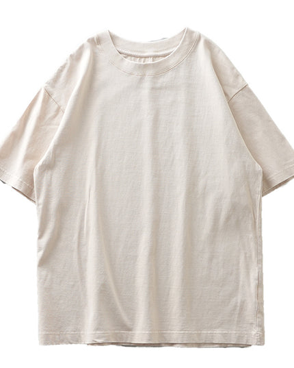 Washed And Worn Heavy Cotton T-shirt Men's Short Sleeve