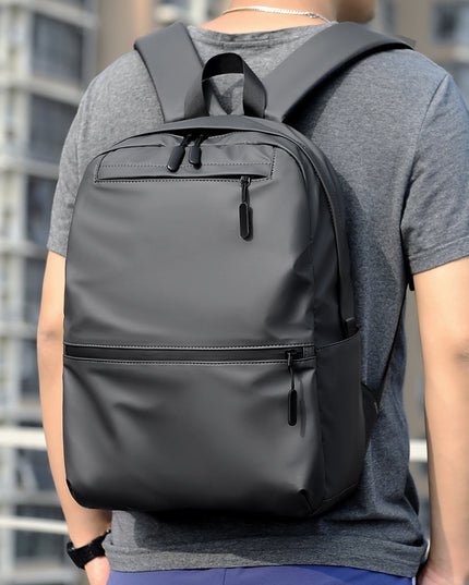 Fashionable Simple Solid Color Large Capacity Backpack