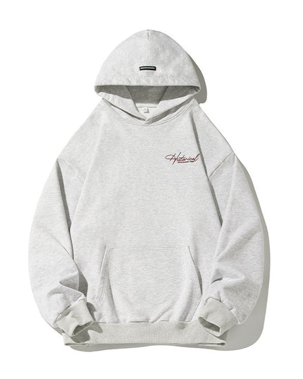 Retro Heavy Hooded Sweater Men's Autumn And Winter High Street American Letter Embroidery