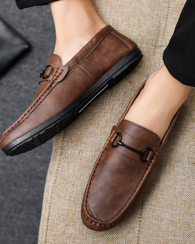 Casual Men's Solid Color Synthetic Leather Shoes