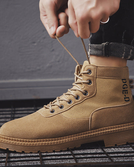 Men's Martin Boots All-match Tooling Trendy Shoes British Style High Top