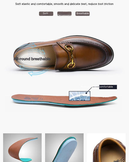Business Casual First Layer Cowhide Soft Bottom Lazy Men's Shoes