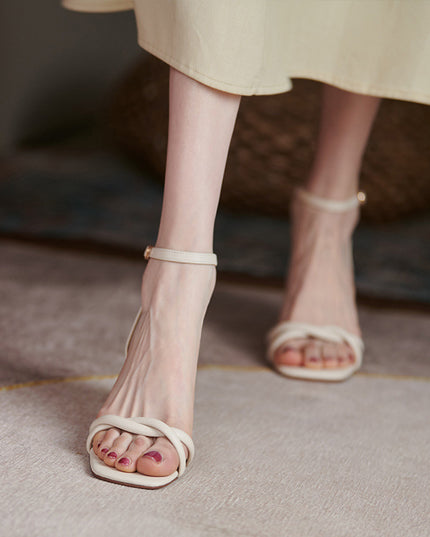 Women's Thick Heel Simple Word Strap Sandals