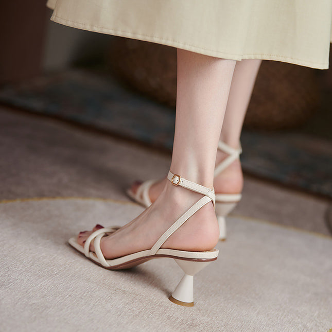 Women's Thick Heel Simple Word Strap Sandals