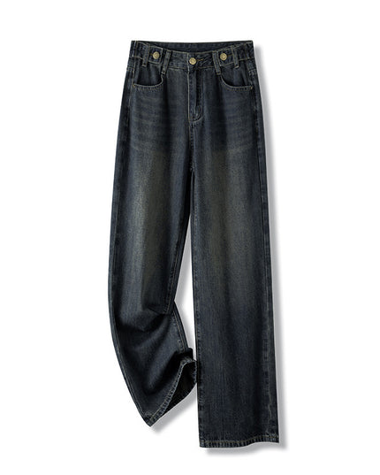 Women's Cement Gray Narrow Wide-leg Jeans