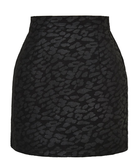 Bronzing Leopard Suede Skirt European And American High Waist Skirt