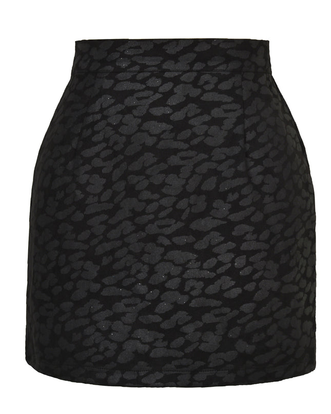 Bronzing Leopard Suede Skirt European And American High Waist Skirt