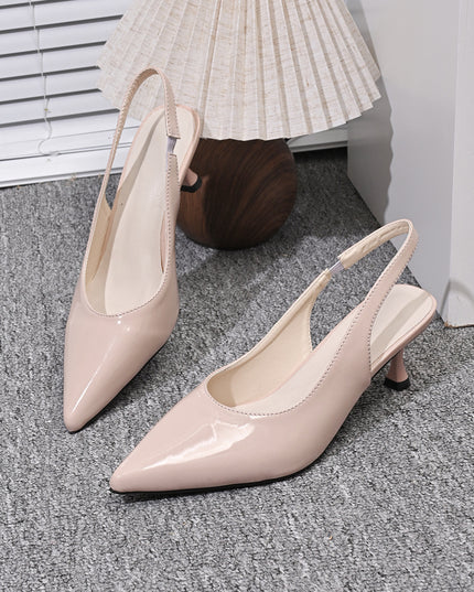 Sexy Patent Leather Women Pointed Toe Stiletto Toe Box Sandals